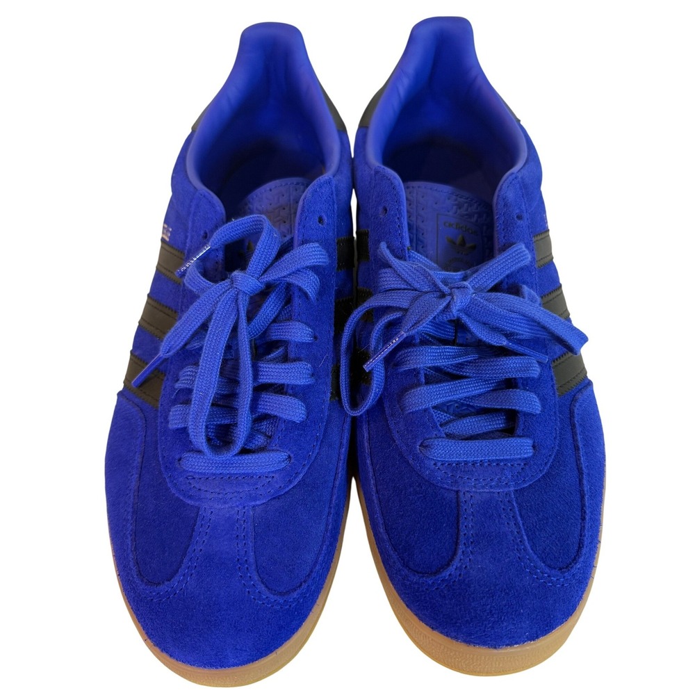 Adidas Gazelle Mens Royal Blue Black Gum Suede Low Top Sneakers Trainers 11 NEW - Picture 2 of 9